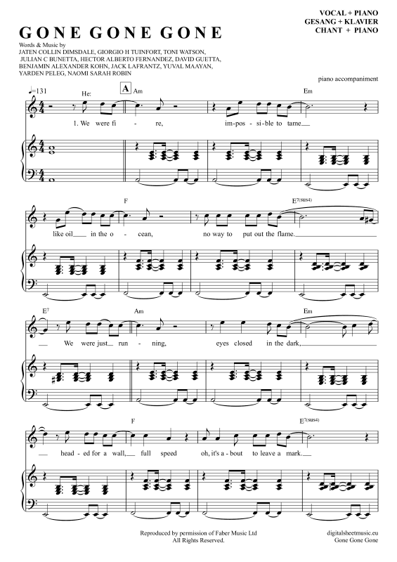 Produktbild zu: Gone Gone GoneDavid Guetta, Teddy Swims, Tones And I