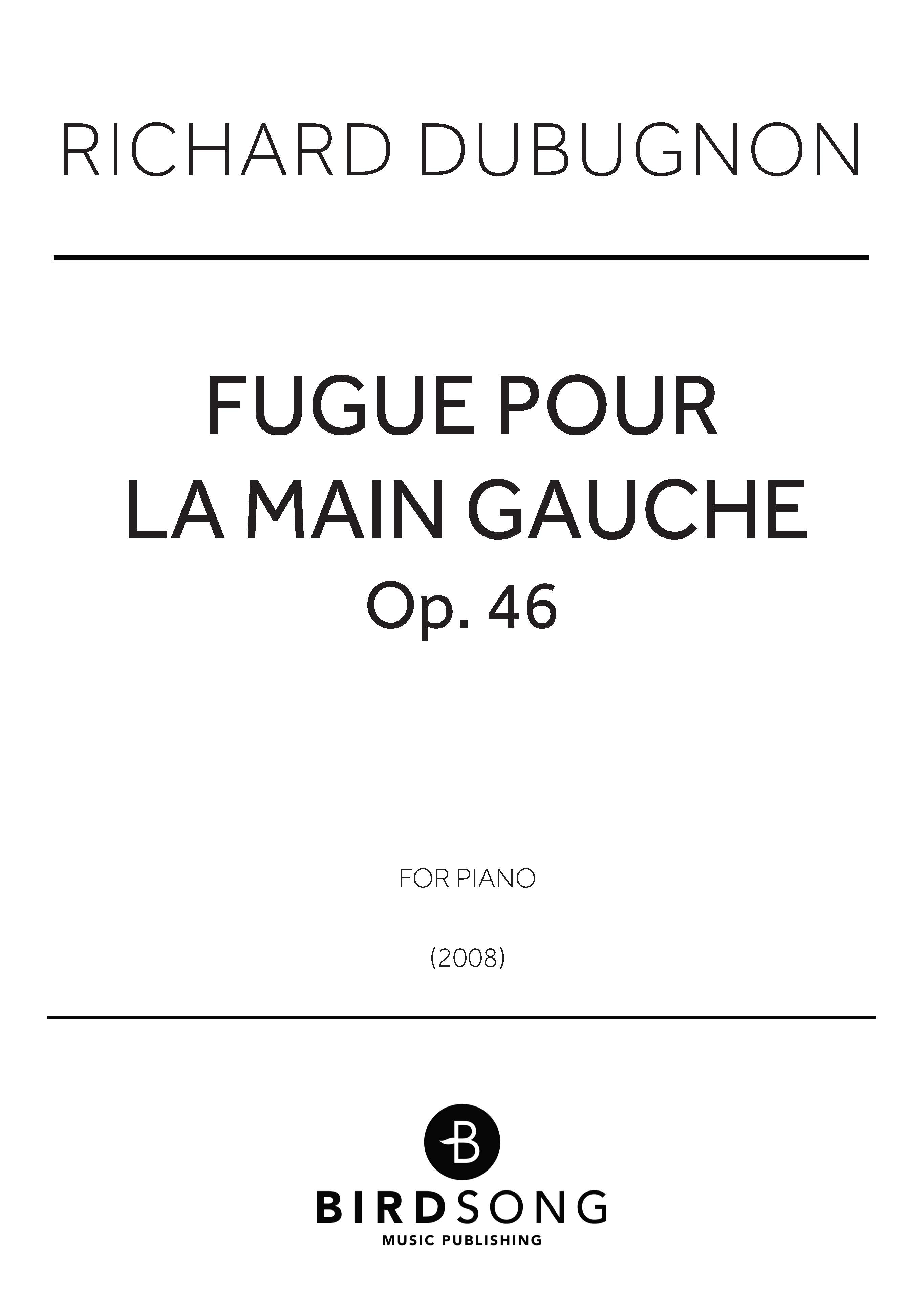 Produktbild zu: Fugue pour la main gauche