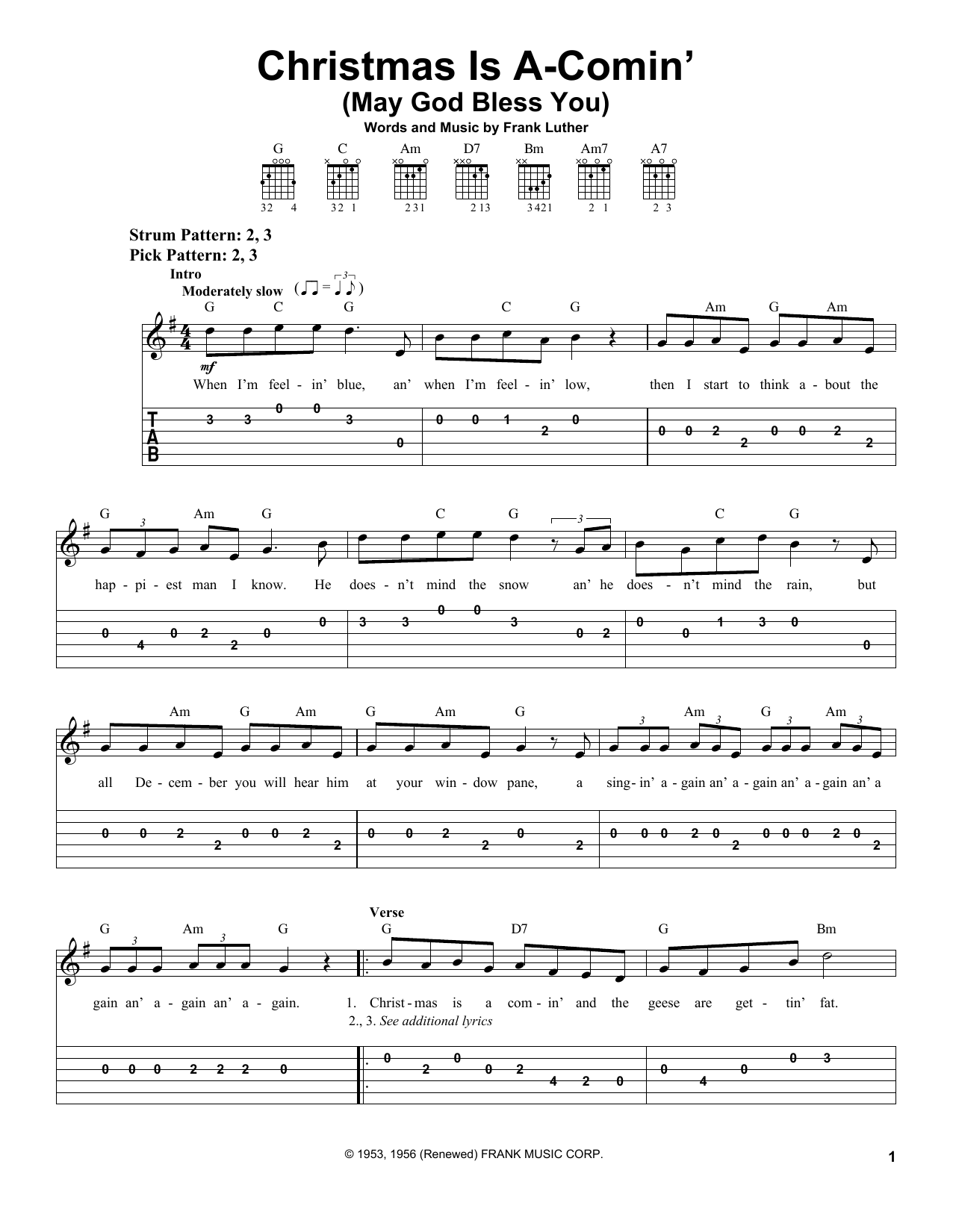 Product gallery: Page 1 of 1 Christmas Is A-Comin' (May God Bless You), Frank Luther