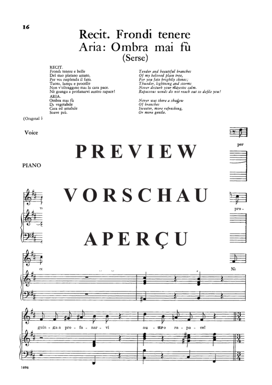 Product gallery: Page 2 of 4 Ombra mai fù, , Low Voice and Piano