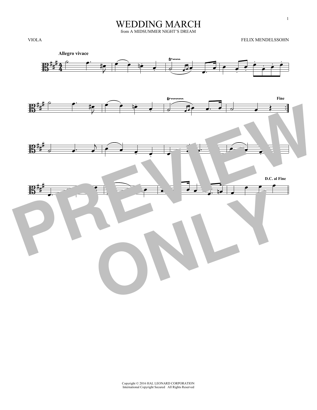 Product gallery: Page 1 of 1 Wedding March, Felix Mendelssohn