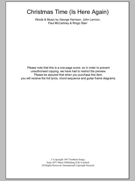 Product gallery: Page 1 of 1 Christmas Time (Is Here Again), The Beatles