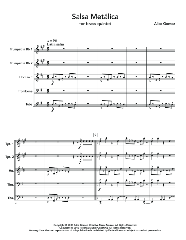 Produktgalerie: Seite 1 von 11 Salsa Metalica, , (Blechbläser Quintett)