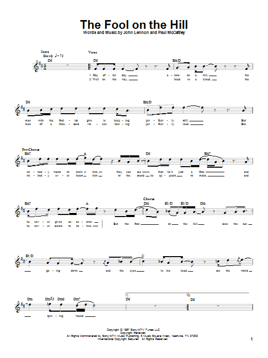 Produktgalerie: Seite 1 von 1 The Fool On The Hill, The Beatles, E-Bass