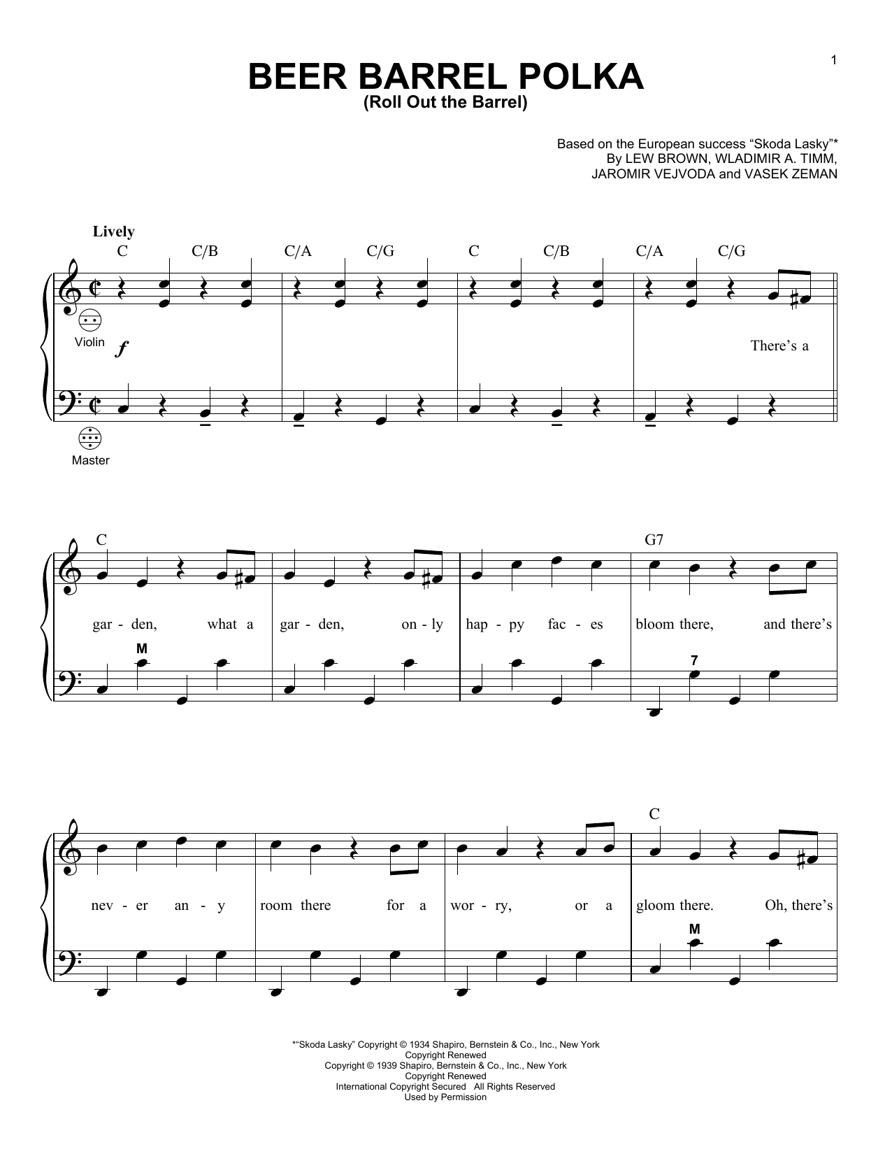 Product gallery: Page 1 of 1 Beer Barrel Polka (Roll Out The Barrel) (arr. Gary Meisner), Lew Brown