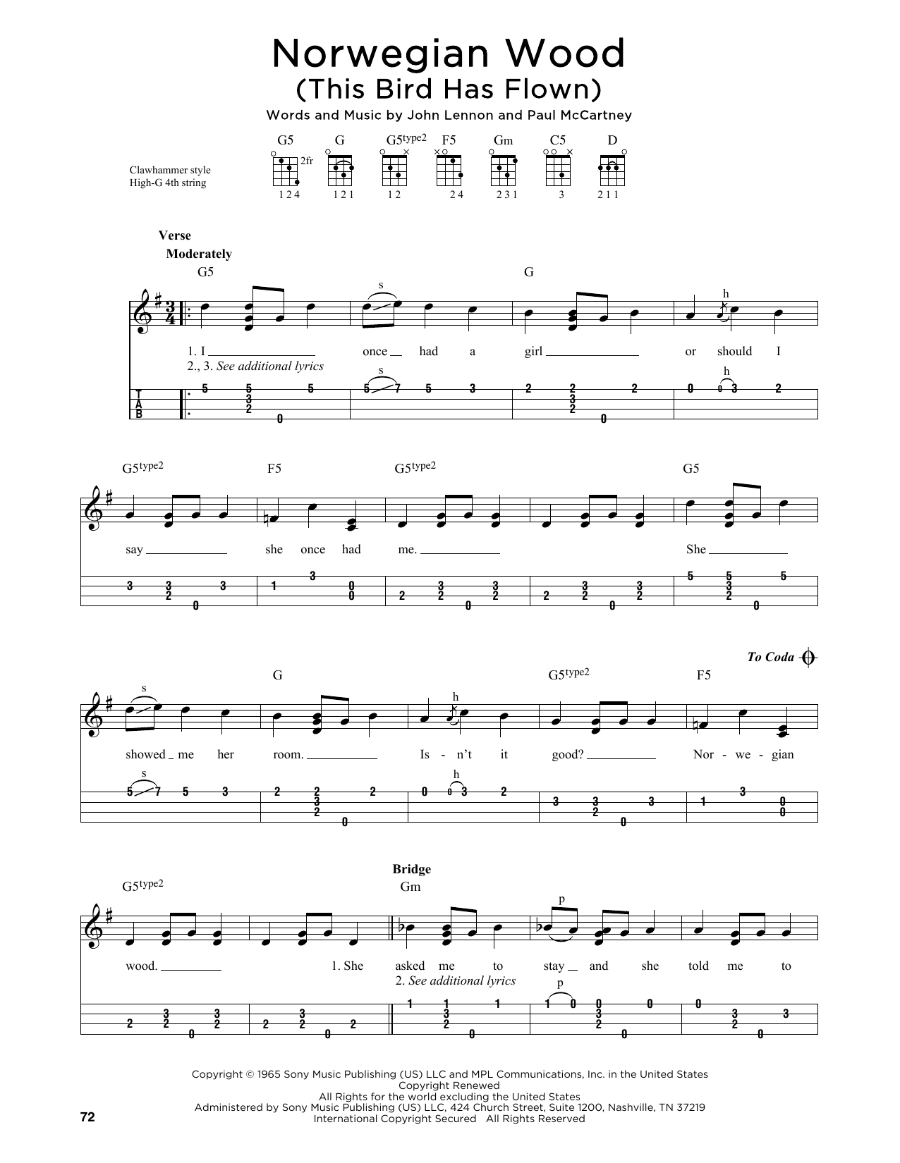 Product gallery: Page 1 of 1 Norwegian Wood (This Bird Has Flown) (arr. Jim Schustedt), The Beatles