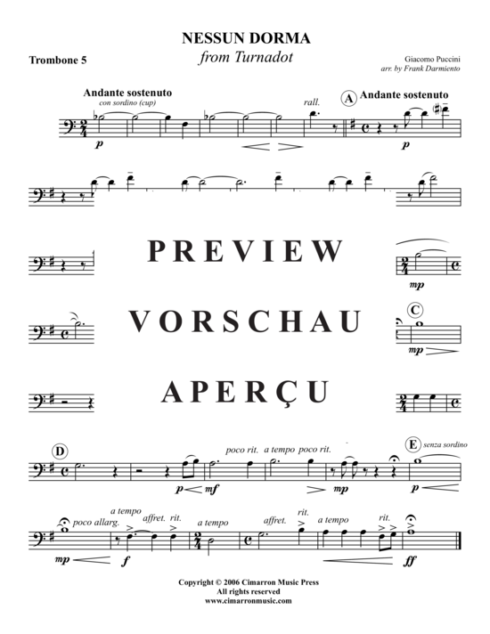 Product gallery: Page 18 of 19 Nessun Dorma , , (Trombone ensemble)