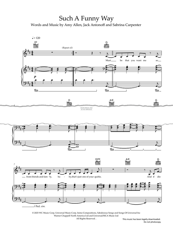 gallery: Such A Funny Way, Sabrina Carpenter, Gesang, Gitarre, Klavier