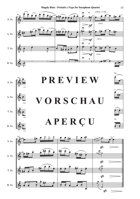 Product gallery: Page 16 of 21 Préludio y fuga , , (Saxophone Quartet)