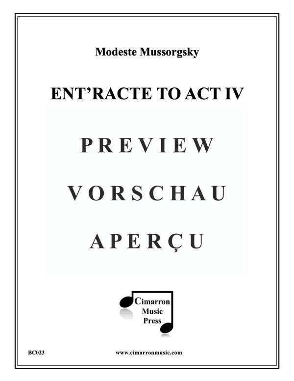 Product gallery: Page 2 of 11 Ent'racte to Act IV from "Khovantschina", , Brass Ensemble