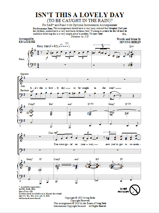 Produktbild zu: Isn't This A Lovely Day (To Be Caught In The Rain?)