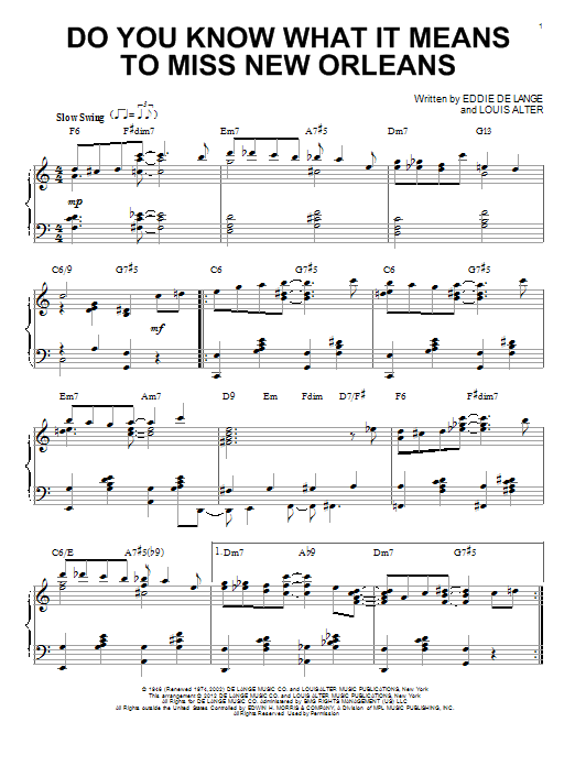 Product gallery: Page 1 of 1 Do You Know What It Means To Miss New Orleans (arr. Brent Edstrom), Louis Armstrong