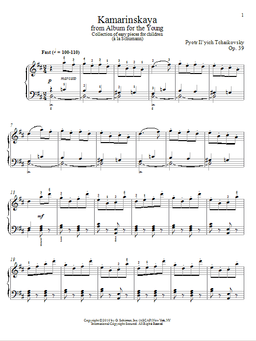 Product gallery: Page 1 of 1 Kamarinskaya, Pyotr Il'yich Tchaikovsky