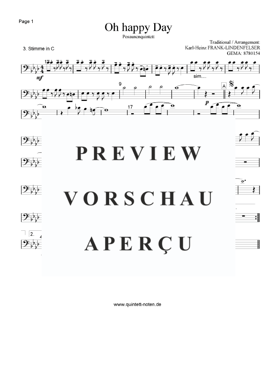 Product gallery: Page 11 of 11 Oh happy Day, , Trombone Quintet