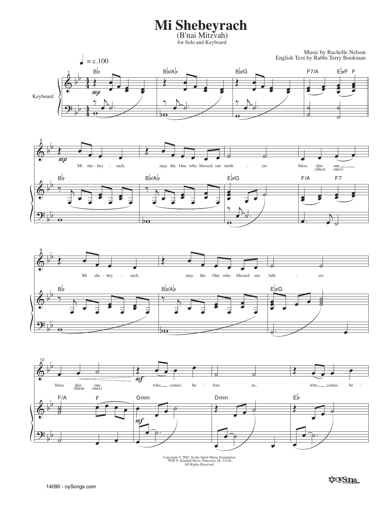 Produktgalerie: Seite 1 von 1 Mi Shebeyrach, Rachelle Nelson, Gesang, Klavier