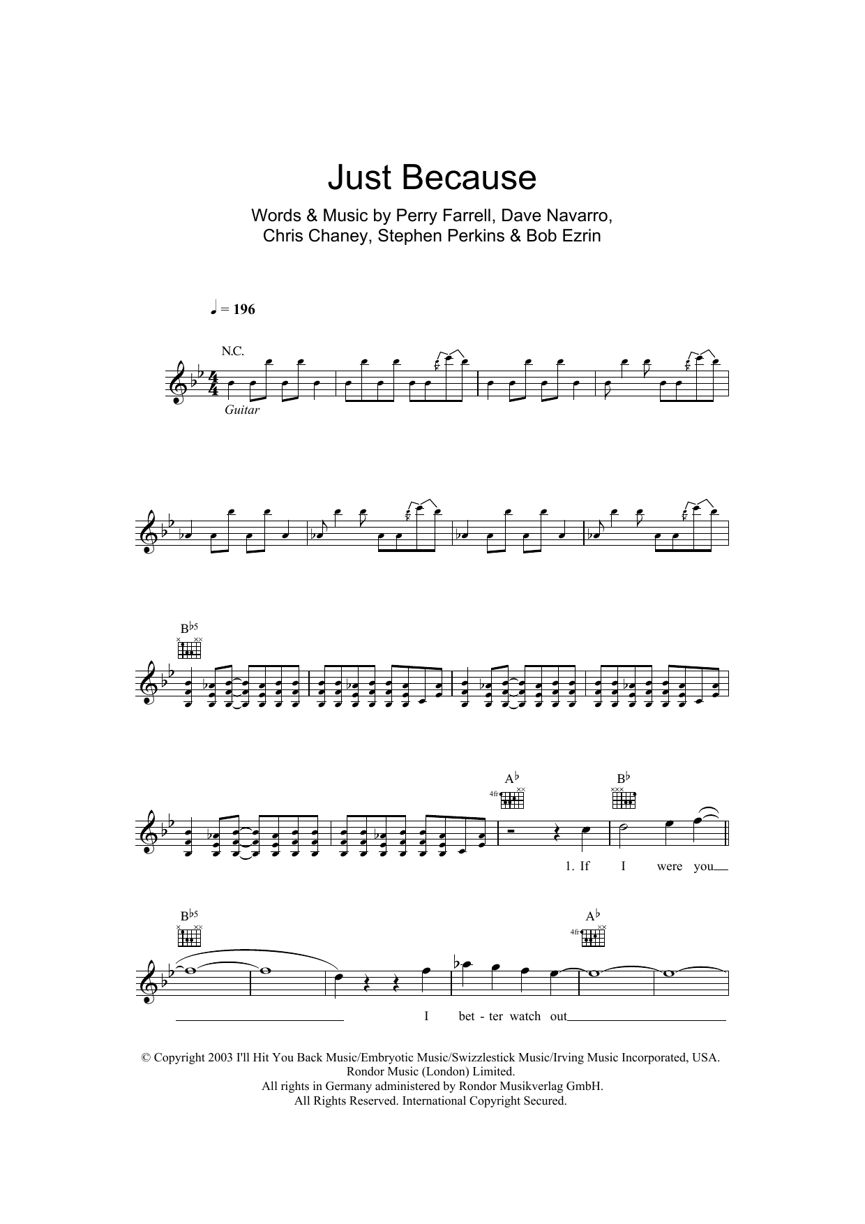 Produktgalerie: Seite 1 von 1 Just Because, Jane's Addiction, Melodieinstrument
