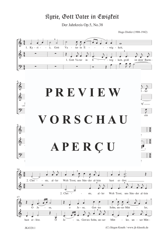 Produktbild zu: Kyrie, Gott Vater in Ewigkeit (Der Jahrkreis, Op.5, Nr.38)Hugo Distler