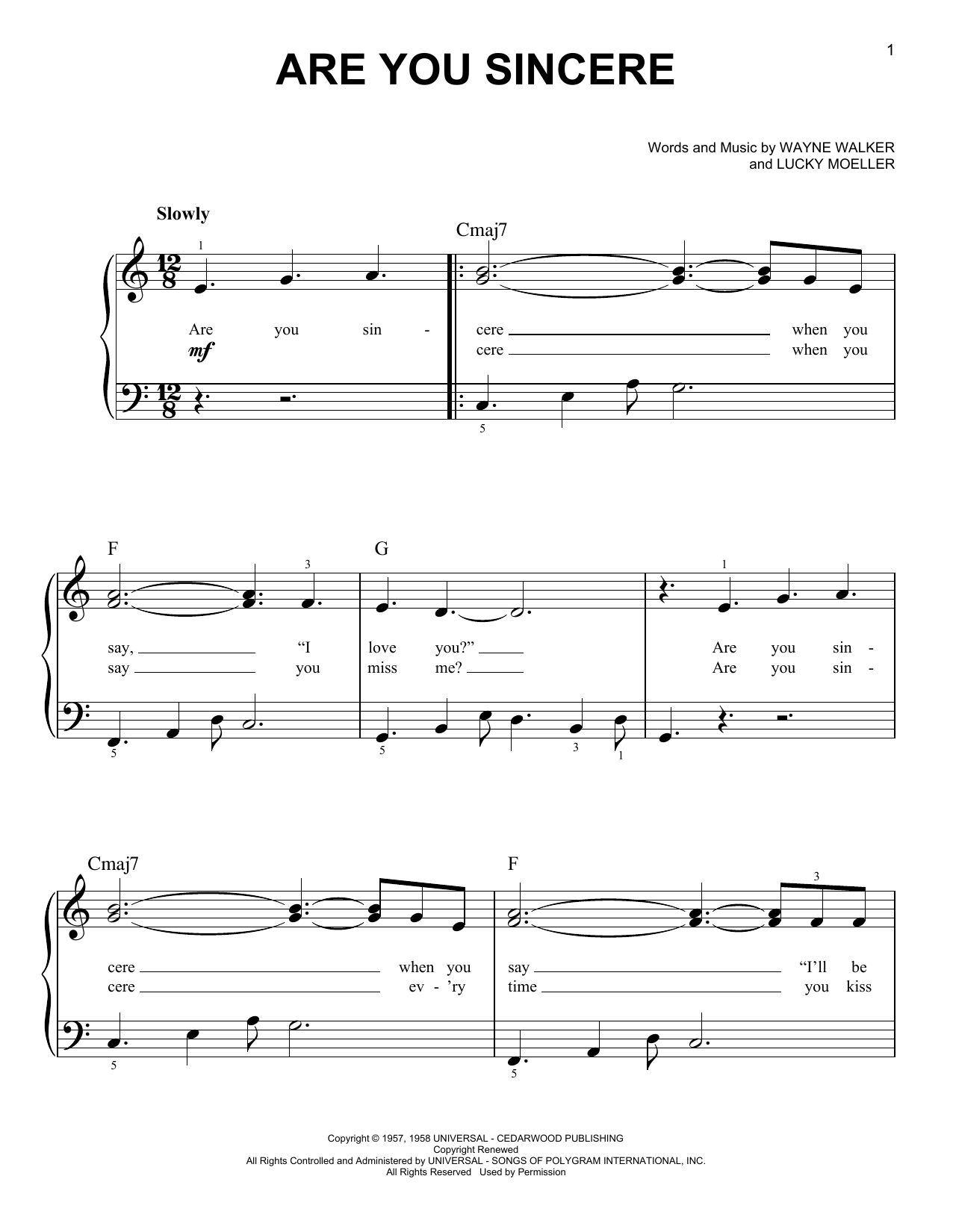 Produktgalerie: Seite 1 von 1 Are You Sincere, Elvis Presley, Klavier
