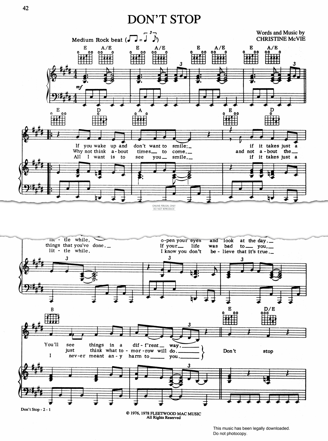 Product gallery: Page 1 of 1 Don't Stop, Fleetwood Mac