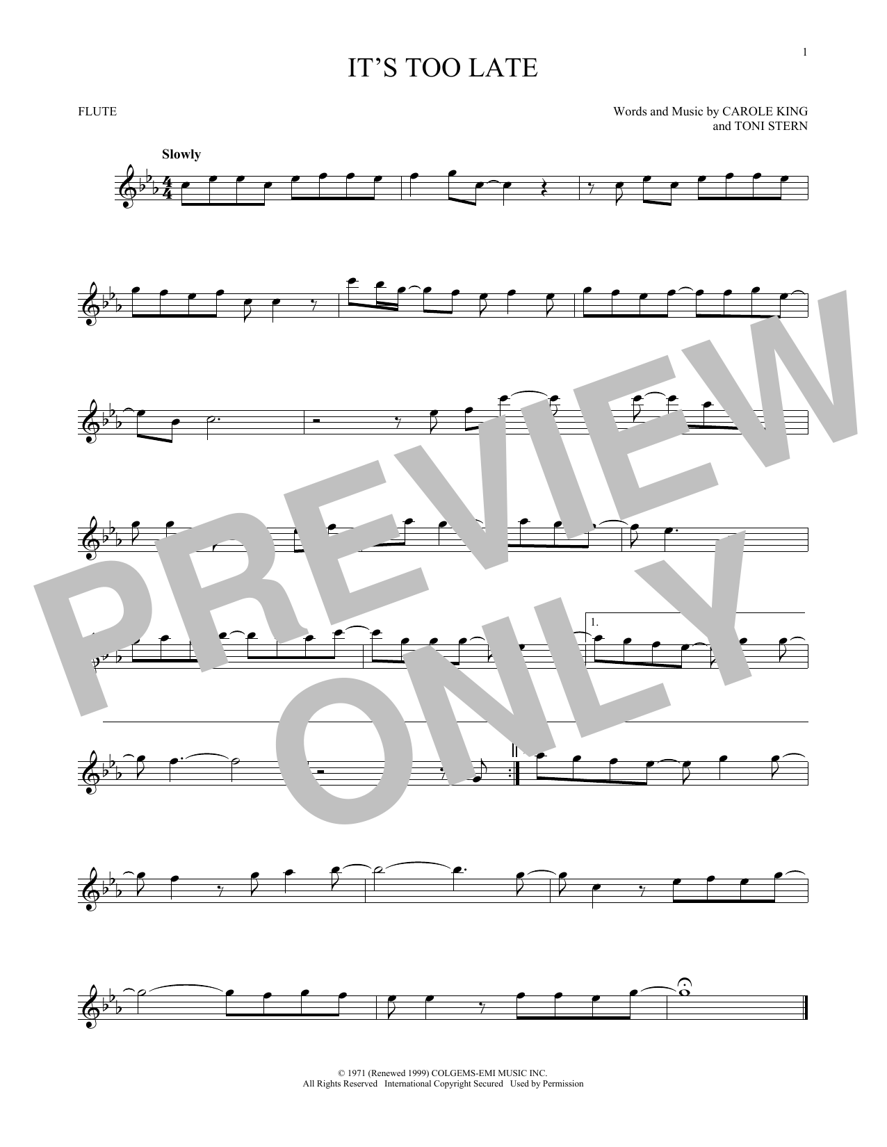 Product gallery: Page 1 of 1 It's Too Late, Carole King