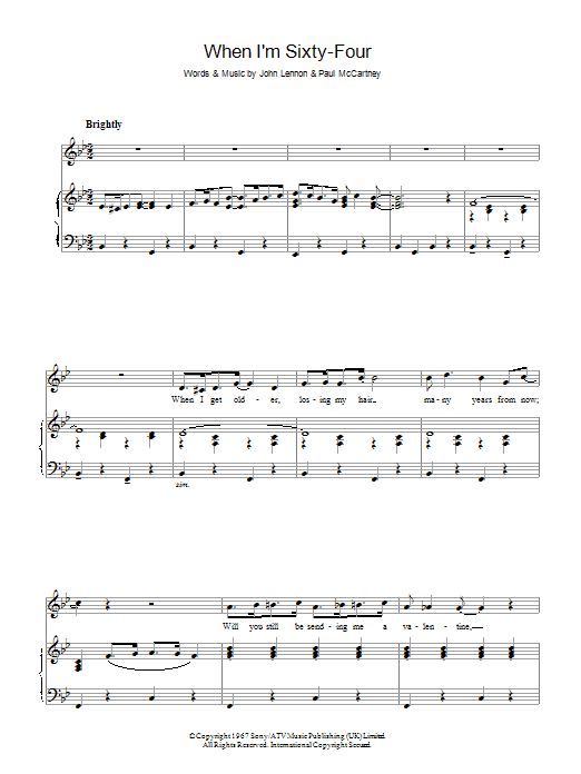 Produktgalerie: Seite 1 von 1 When I'm Sixty-Four, The Beatles, Gesang, Klavier
