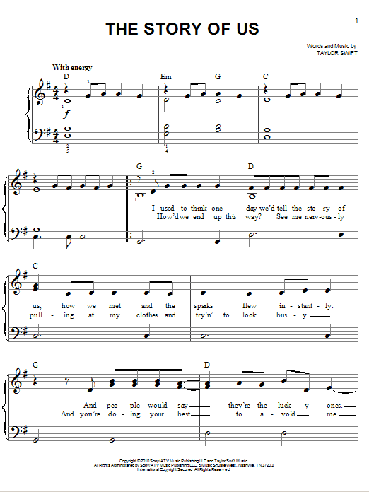 Produktgalerie: Seite 1 von 1 The Story Of Us, Taylor Swift, Klavier