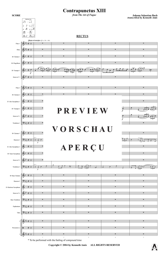 Produktgalerie: Seite 4 von 21 Contrapunctus 13 aus Kunst der Fuge , , (Concert Band)