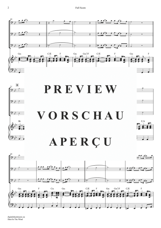 Product gallery: Page 3 of 11 Dust In The Wind, Kansas, (Trombone Trio + Piano)