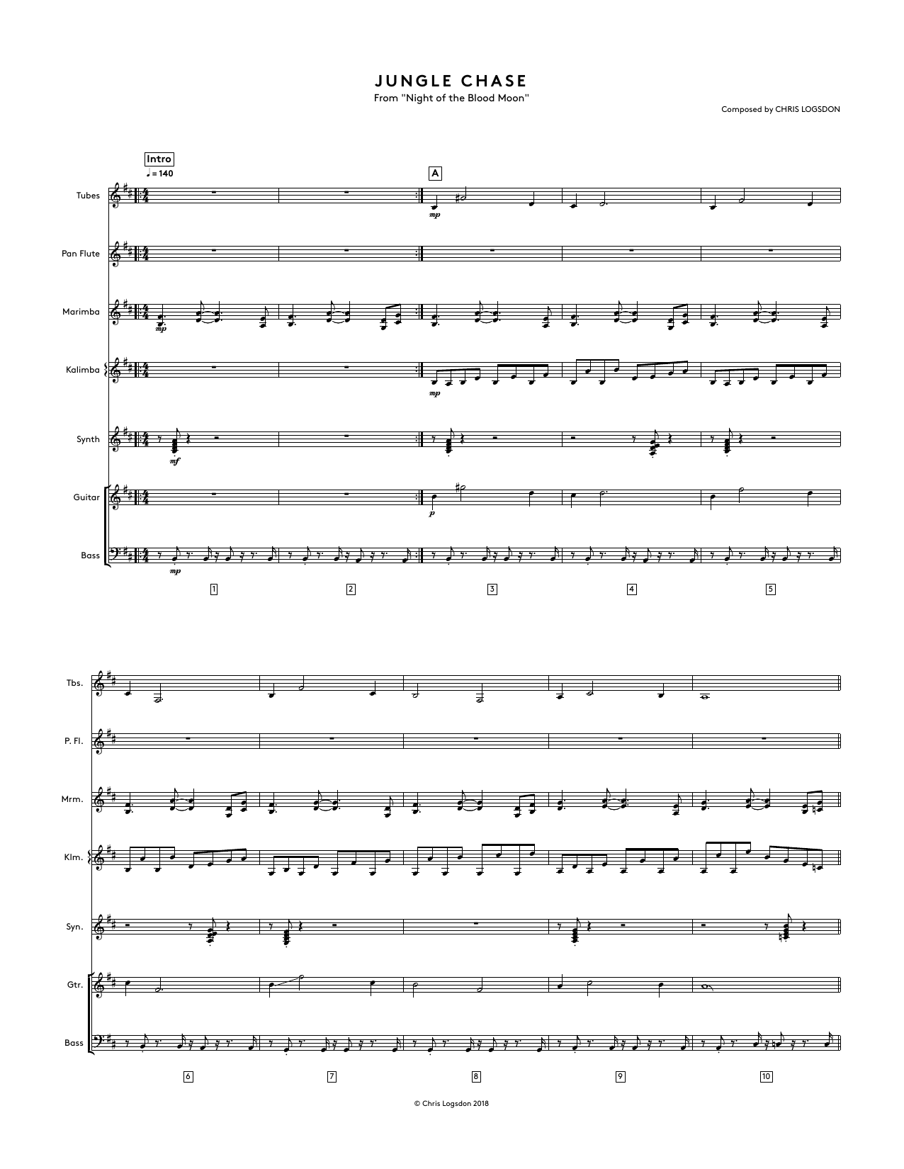 Product picture to: Jungle Chase (from Night of the Blood Moon) - Full Score