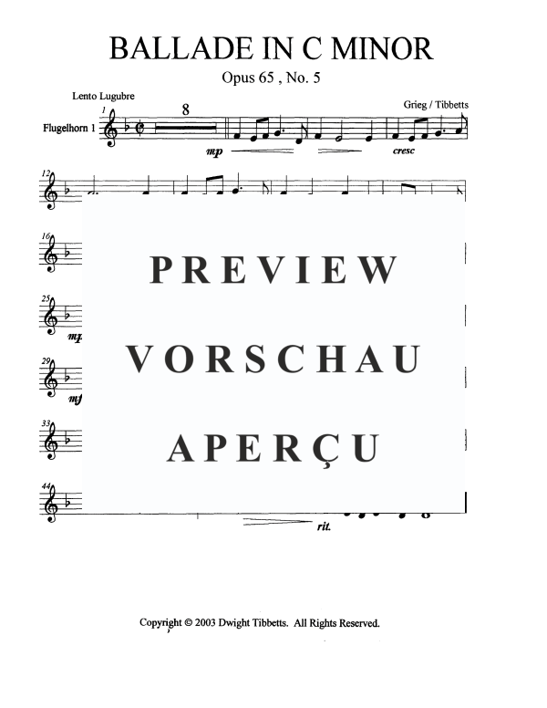 Produktgalerie: Seite 8 von 11 Ballade in C-Moll, , Blechbläser Quintett