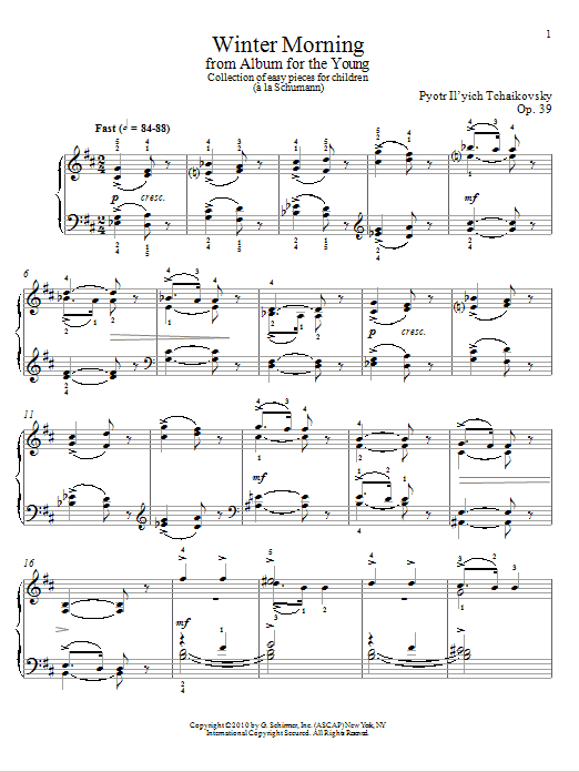 Product gallery: Page 1 of 1 Winter Morning, Pyotr Il'yich Tchaikovsky