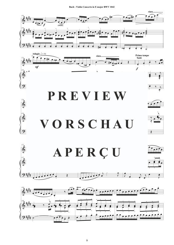 Produktgalerie: Seite 10 von 11 Violin Konzert E-Dur BWV 1042, , Violine und Klavier