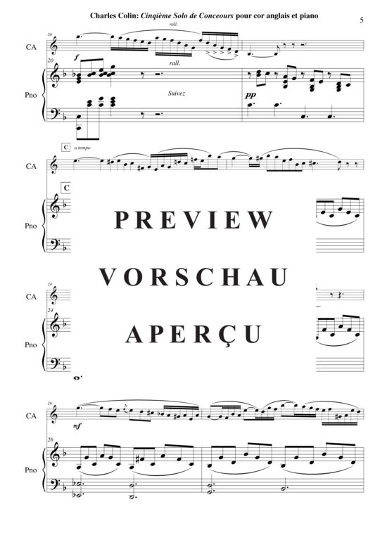 Produktgalerie: Seite 6 von 21 Solo de Concours no. 5, Opus 45 , , (Englischhorn + Klavier)