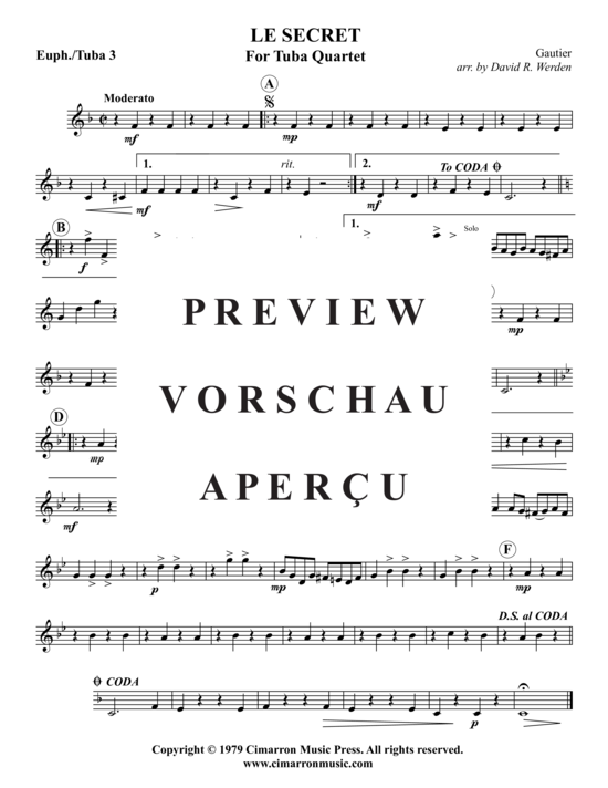 Product gallery: Page 10 of 12 Le Secret , , (Tuba Quartet: 2x Baritone, 2xTuba)