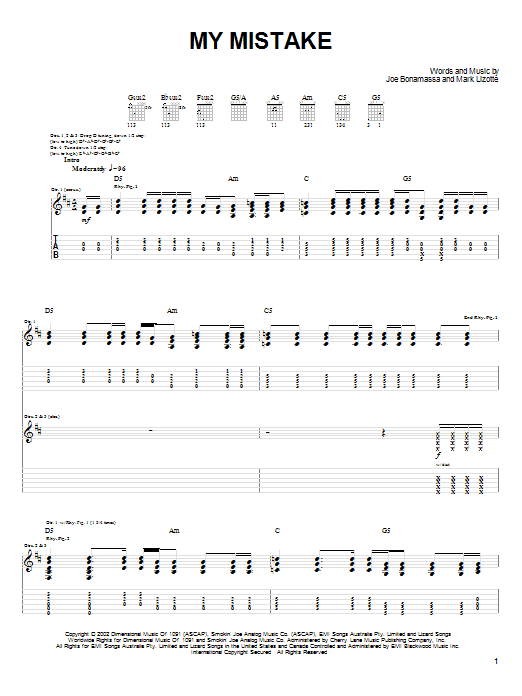 Product gallery: Page 1 of 1 My Mistake, Joe Bonamassa