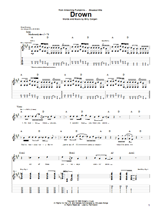 Produktgalerie: Seite 1 von 1 Drown, The Smashing Pumpkins, Gitarre
