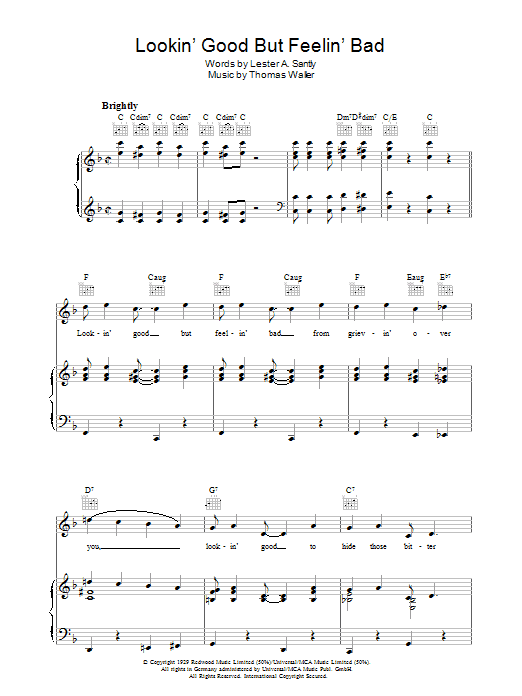 Product gallery: Page 1 of 1 Lookin' Good But Feelin' Bad, Fats Waller