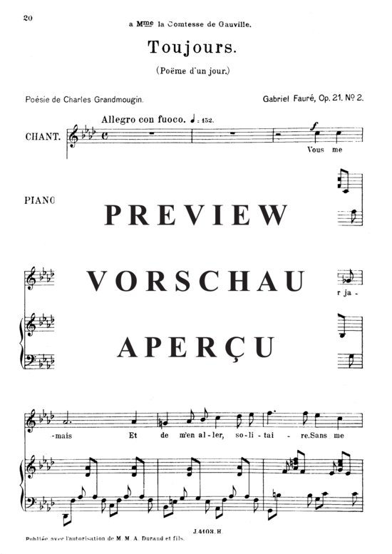 Product gallery: Page 2 of 5 Poème d'un jour (Toujours) Op.21 No.2, , High Voice and Piano