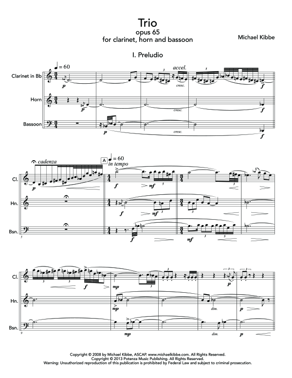 Product gallery: Page 1 of 11 Trio, Op. 65, , (trio clarinet, horn and bassoon)