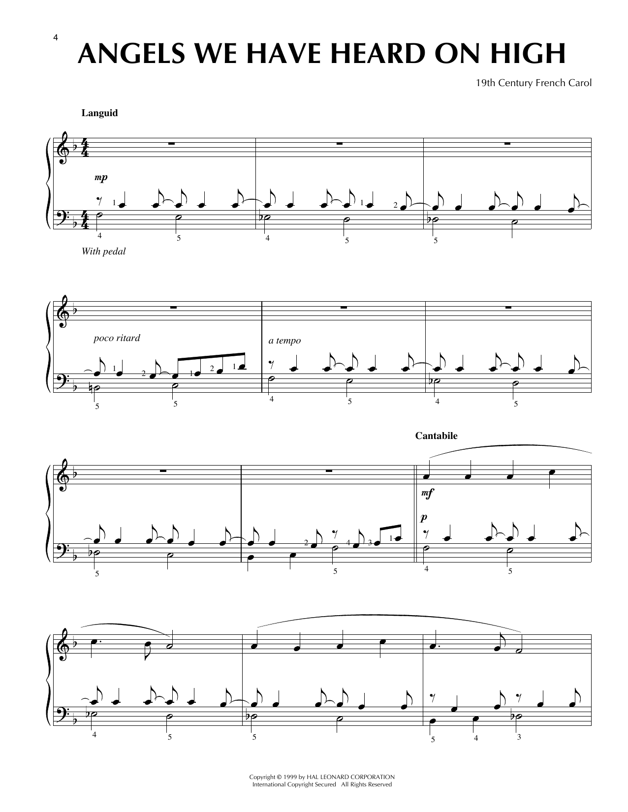 Product picture to: Angels We Have Heard On High [Jazz version] (arr. Frank Mantooth)