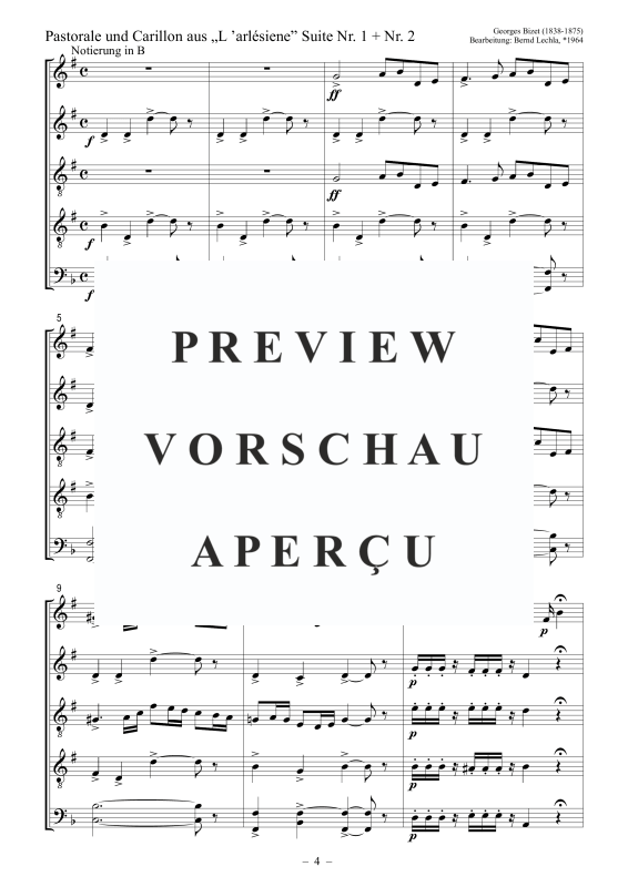 Produktgalerie: Seite 5 von 7 Pastorale und Carillon aus L'Arlésienne Suite Nr. 1 und Nr. 2, , Posaunenchor
