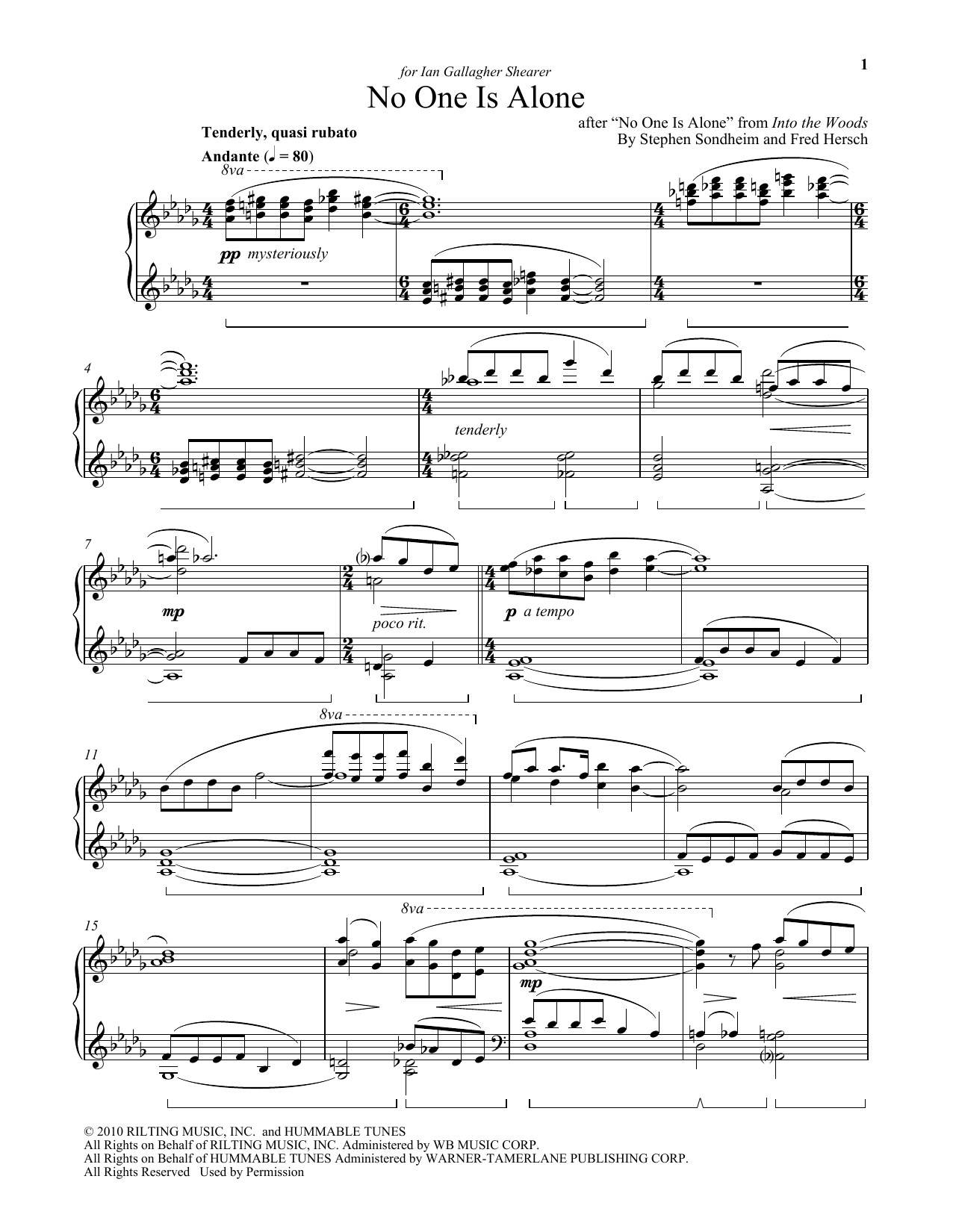 Produktbild zu: No One Is Alone (from Into The Woods)