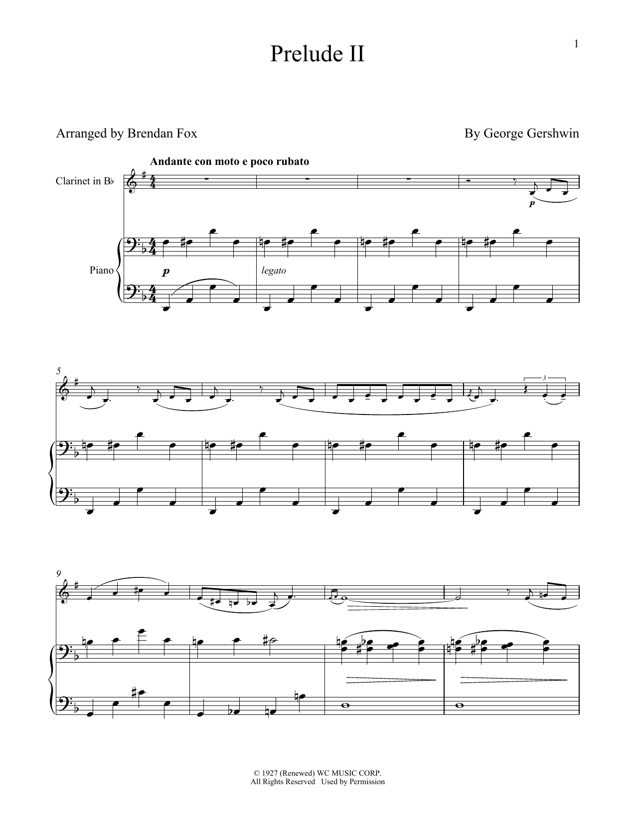Produktbild zu: Prelude II (Andante Con Moto E Poco Rubato)