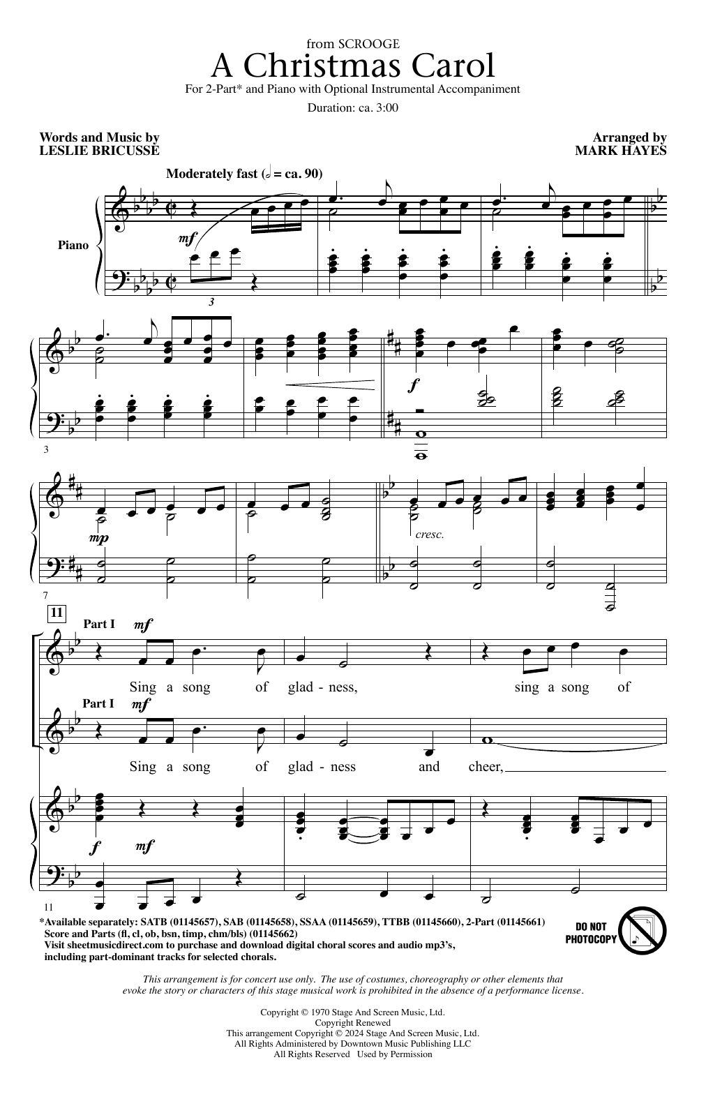 Produktbild zu: A Christmas Carol (from Scrooge) (arr. Mark Hayes)