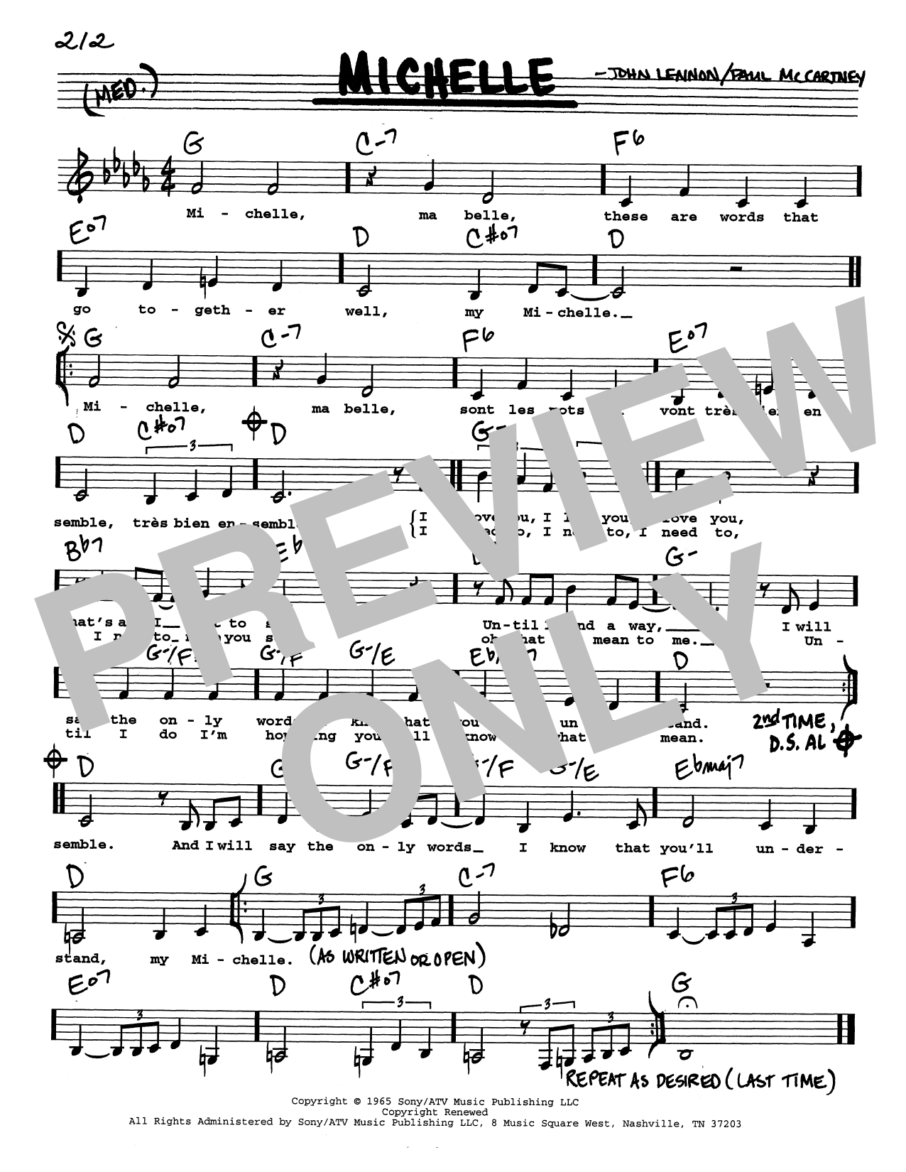 Produktgalerie: Seite 1 von 1 Michelle (Low Voice), The Beatles