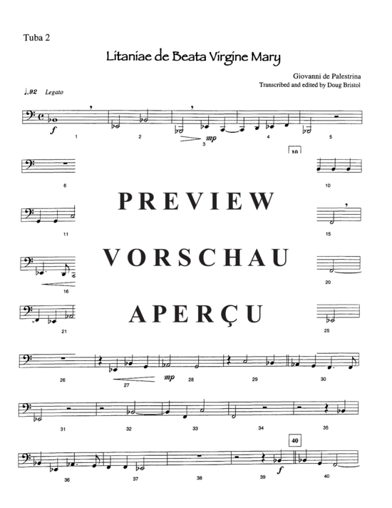 Product gallery: Page 20 of 21 Lianiae de Beata Virgine Mary , , (Tuba Quintet EEETT)