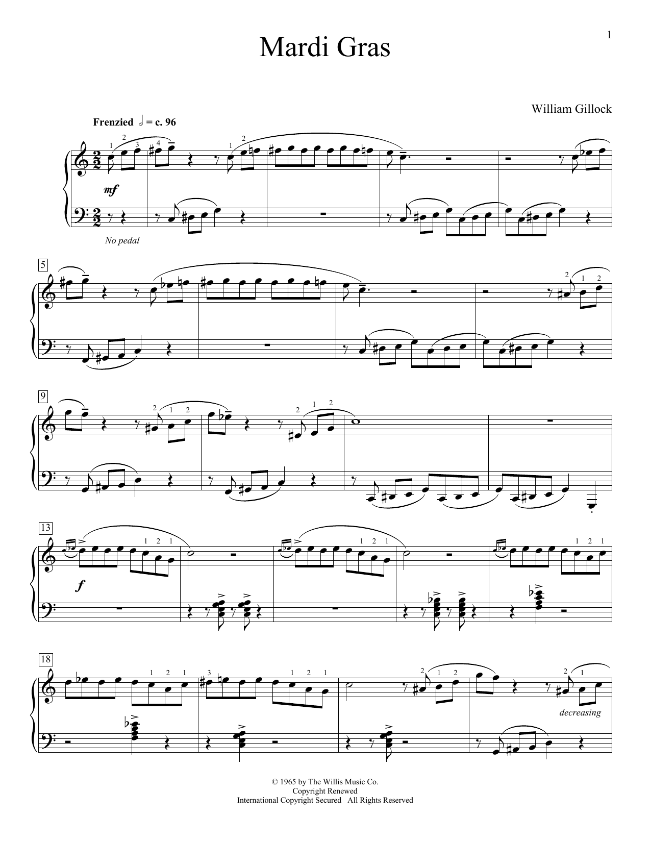 Produktgalerie: Seite 1 von 1 Mardi Gras, William Gillock, Klavier