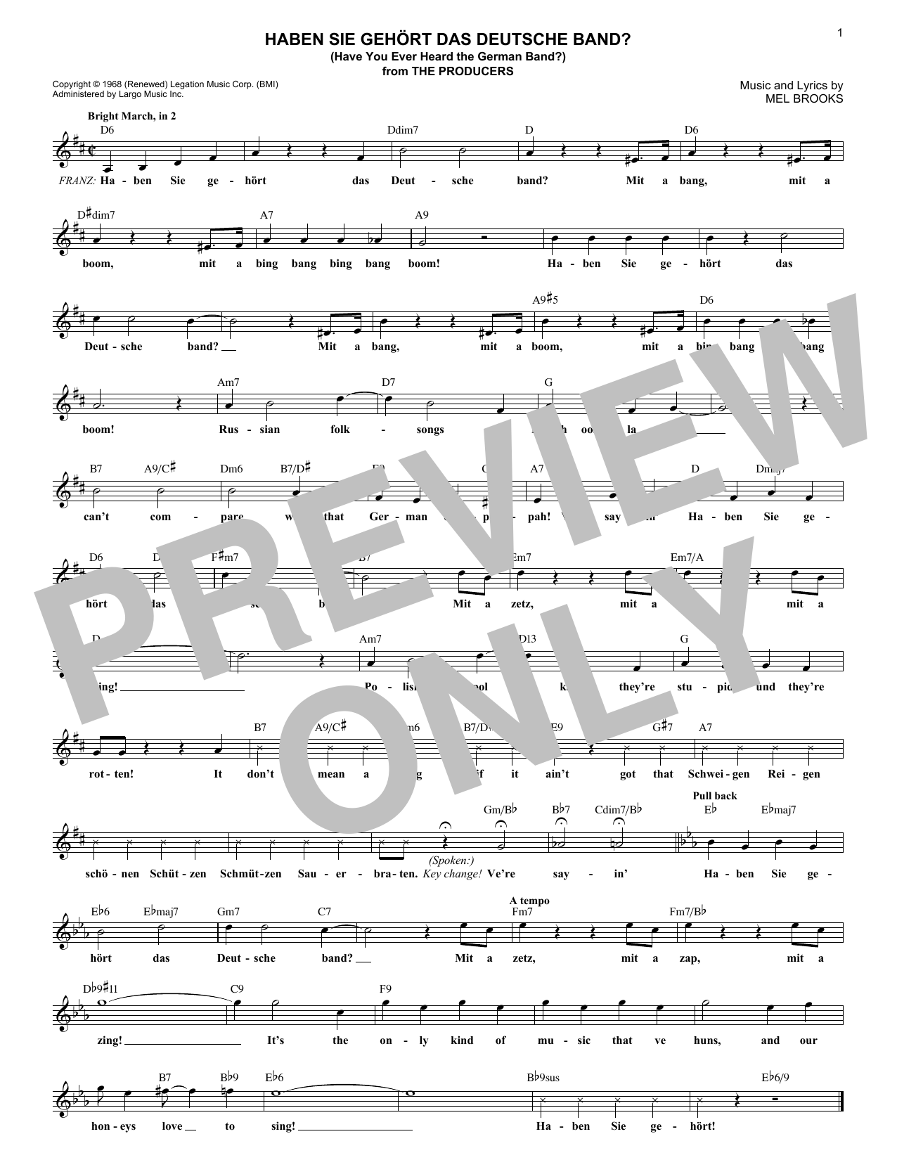 Product gallery: Page 1 of 1 Haben Sie Gehort Das Deutsche Band? (Have You Ever Heard The German Band?), Mel Brooks