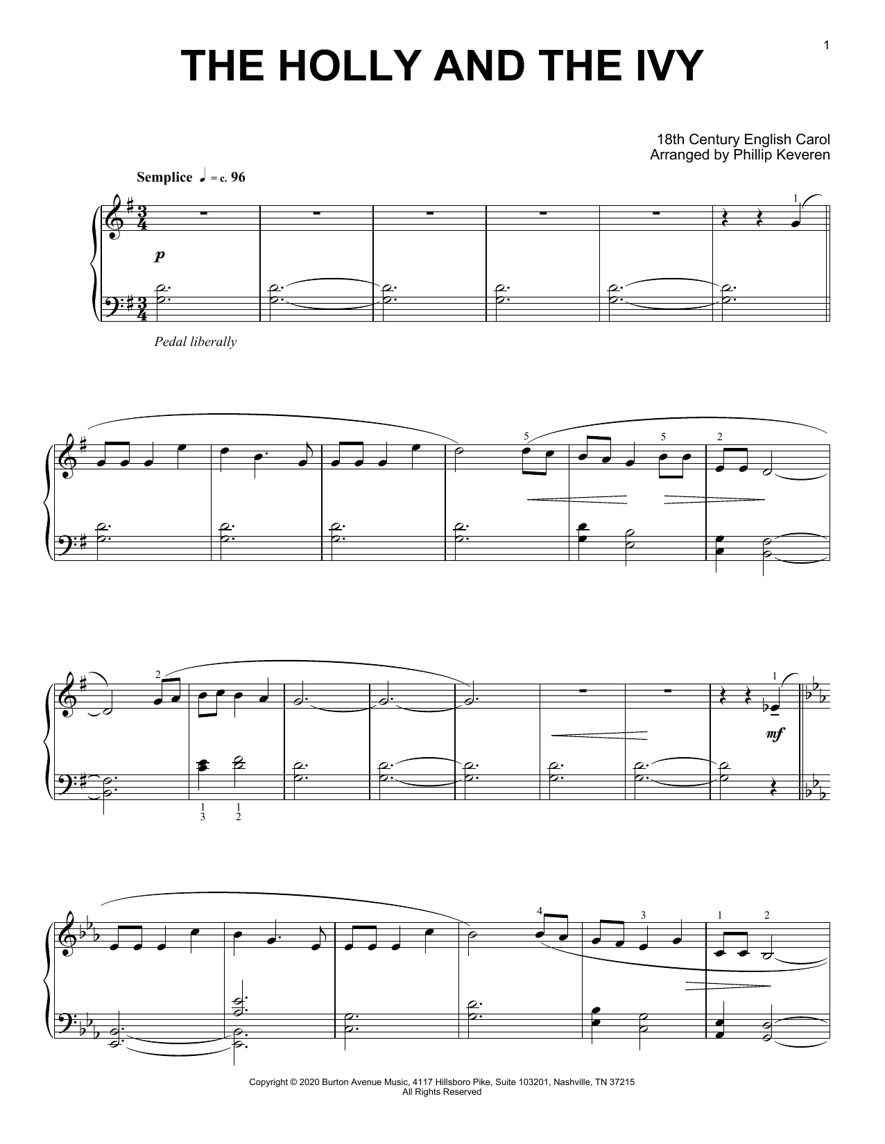 Produktbild zu: The Holly And The Ivy (arr. Phillip Keveren)