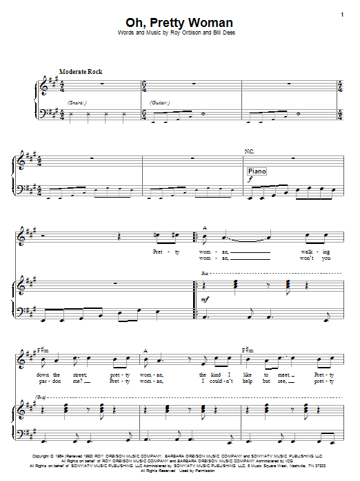 Produktgalerie: Seite 1 von 1 Oh, Pretty Woman, Roy Orbison, Gesang, Klavier